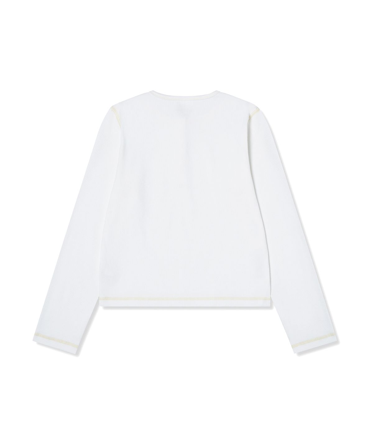 챔피온(CHAMPION) 여성 하트 로고 헨리넥 롱슬리브 White