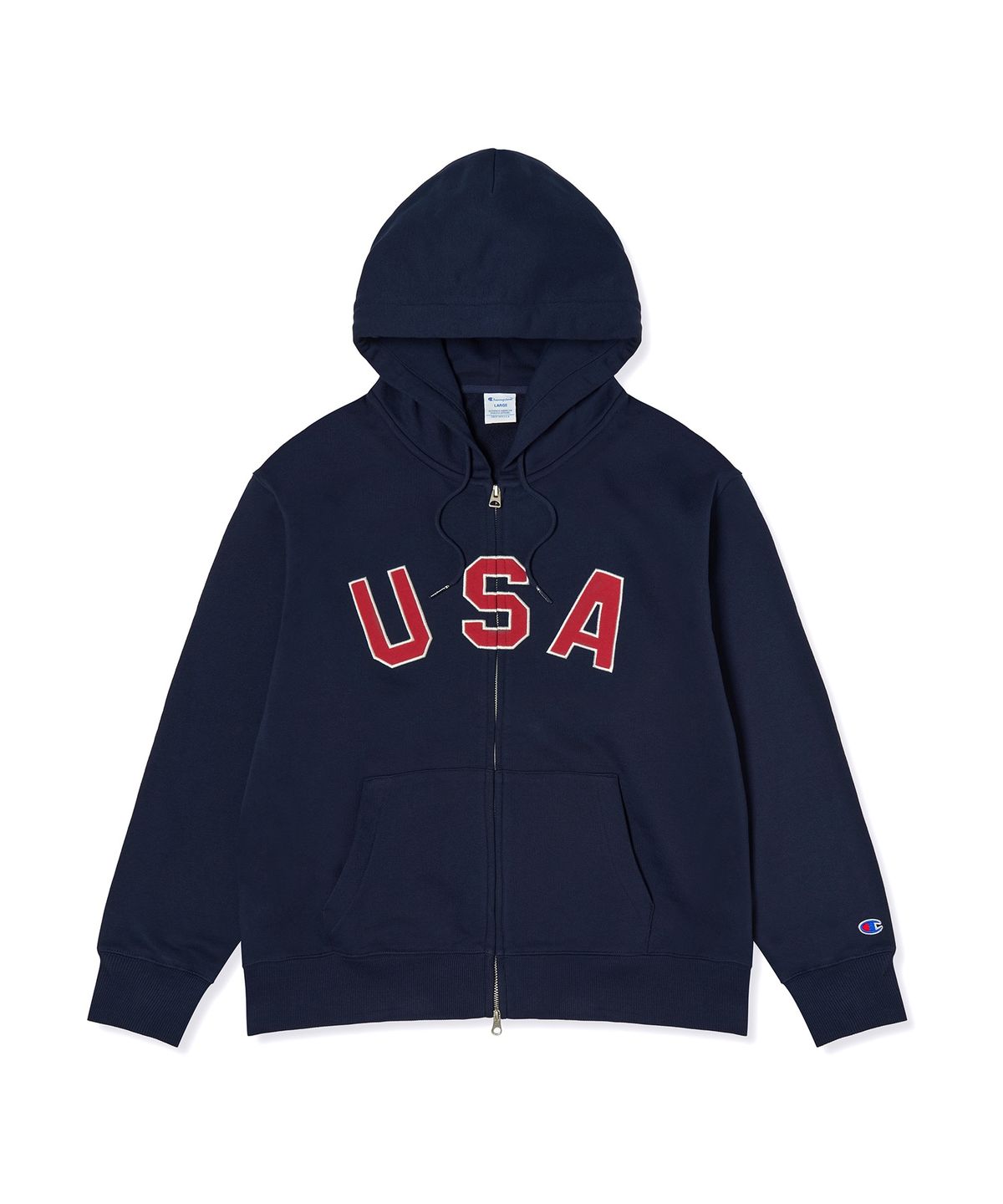 챔피온(CHAMPION) USA 로고 후드 집업 Navy