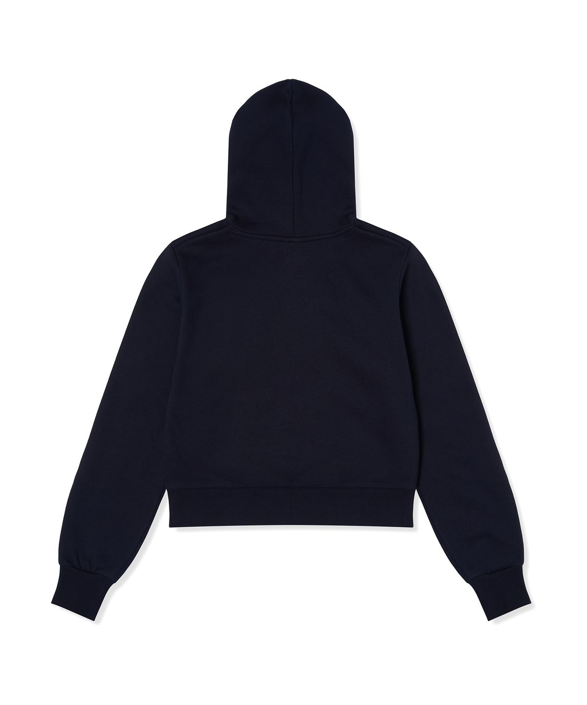 챔피온(CHAMPION) 여성 하트 로고 크롭 기모 후드 티셔츠 Navy