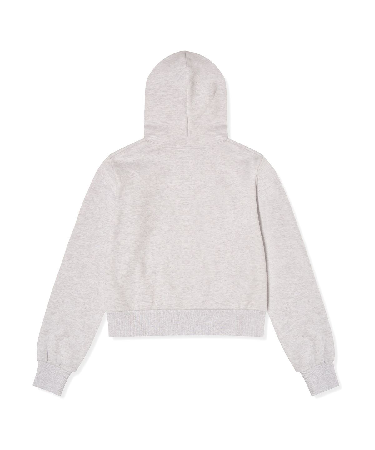 챔피온(CHAMPION) 여성 하트 로고 크롭 기모 후드 티셔츠 Light Grey