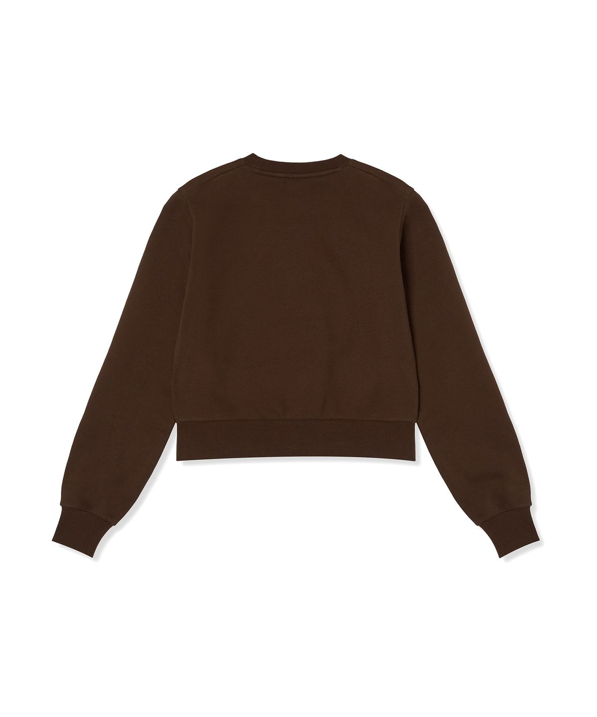 챔피온(CHAMPION) 여성 넘버링 크롭 기모 스웨트 셔츠 Brown