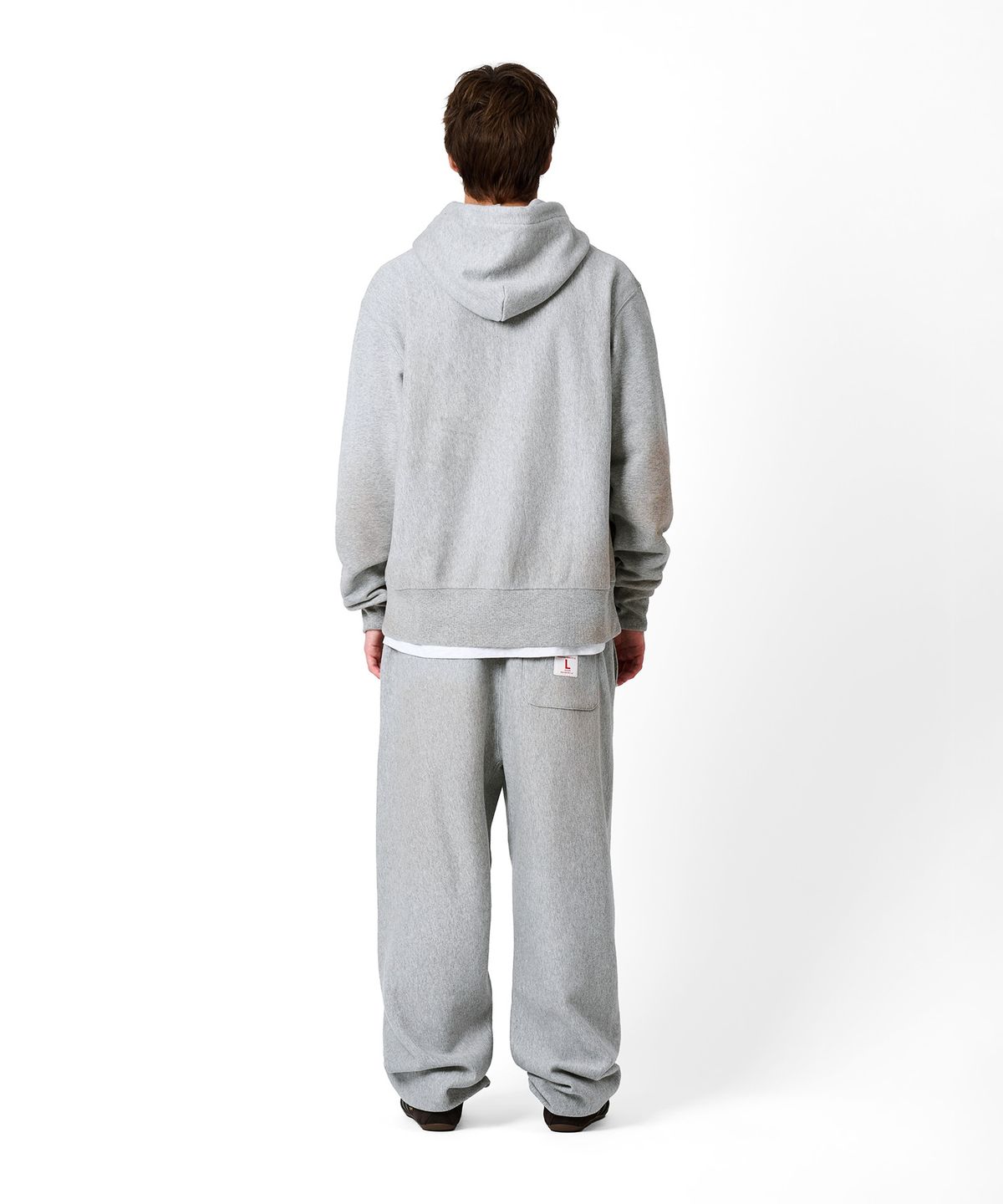챔피온(CHAMPION) 헤리티지 ARMY 와이드핏 스웨트 팬츠 Grey Melange
