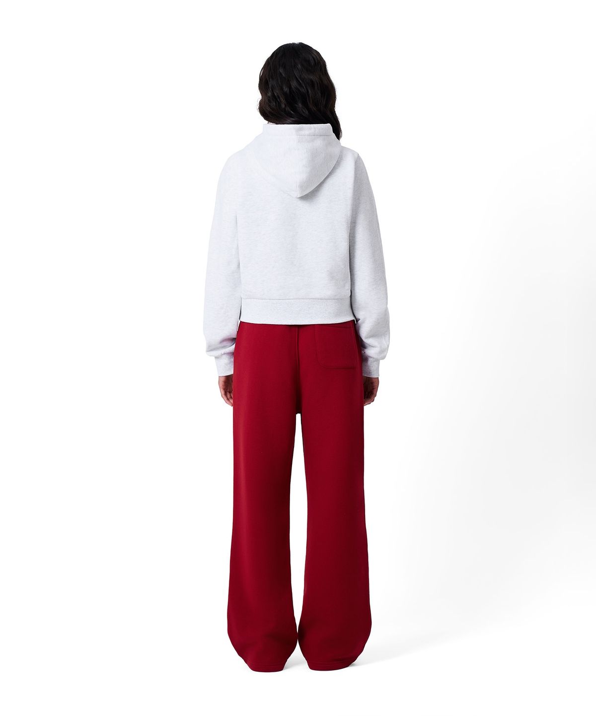 챔피온(CHAMPION) 여성 와이드핏 기모 스웨트팬츠 Red