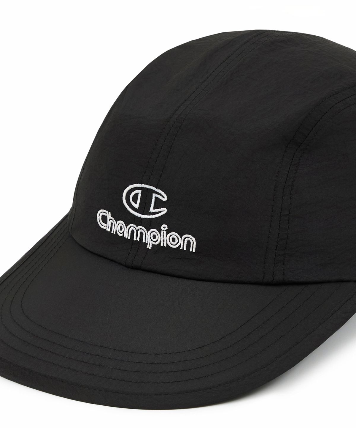 챔피온(CHAMPION) 트랙 로고 나일론 볼캡 Black
