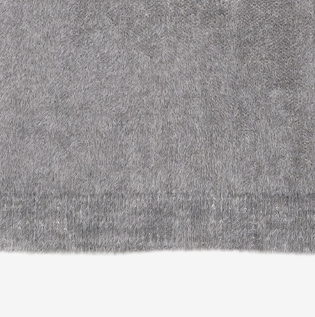 세컨모놀로그(SECONDMONO) 소프트 헤어리 라운드 니트 그레이_SEKT011GRAY M