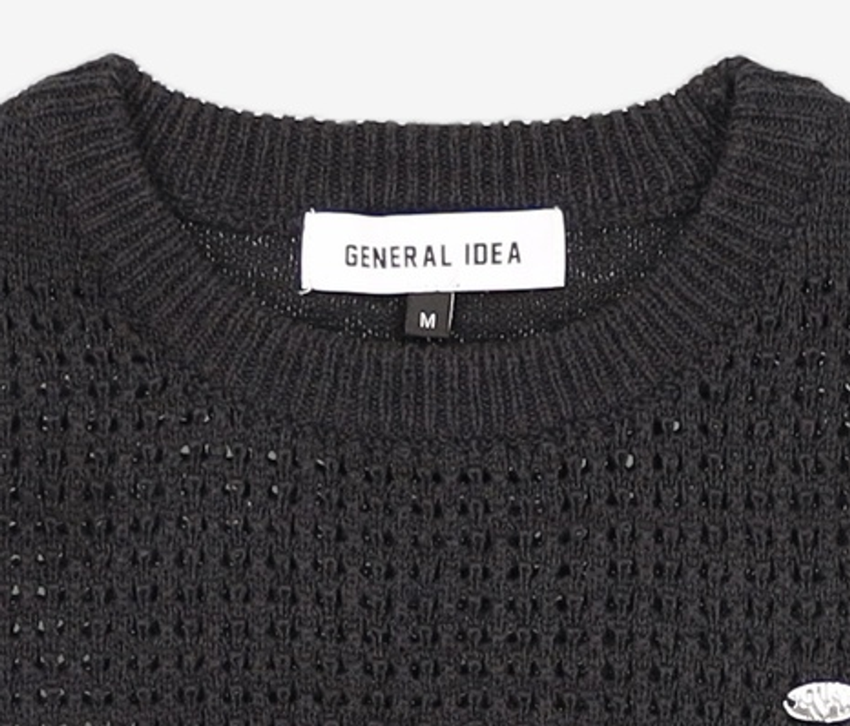 제너럴 아이디어(GENERAL IDEA) 데일리 펀칭 하프 니트 [BLACK] / WBD1L05514 M