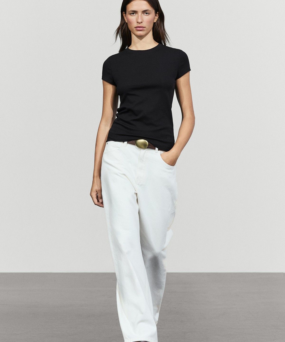 마시모두띠(MASSIMO DUTTI) 슬림 핏 반팔 티셔츠