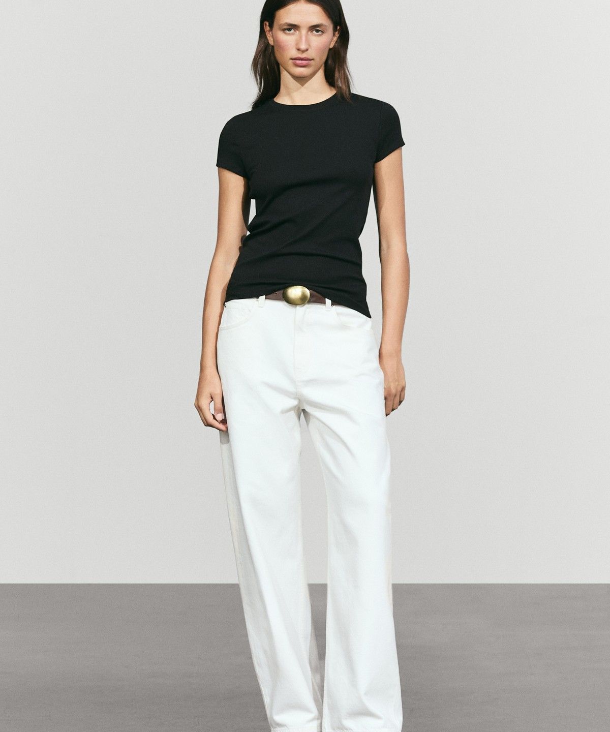 마시모두띠(MASSIMO DUTTI) 슬림 핏 반팔 티셔츠