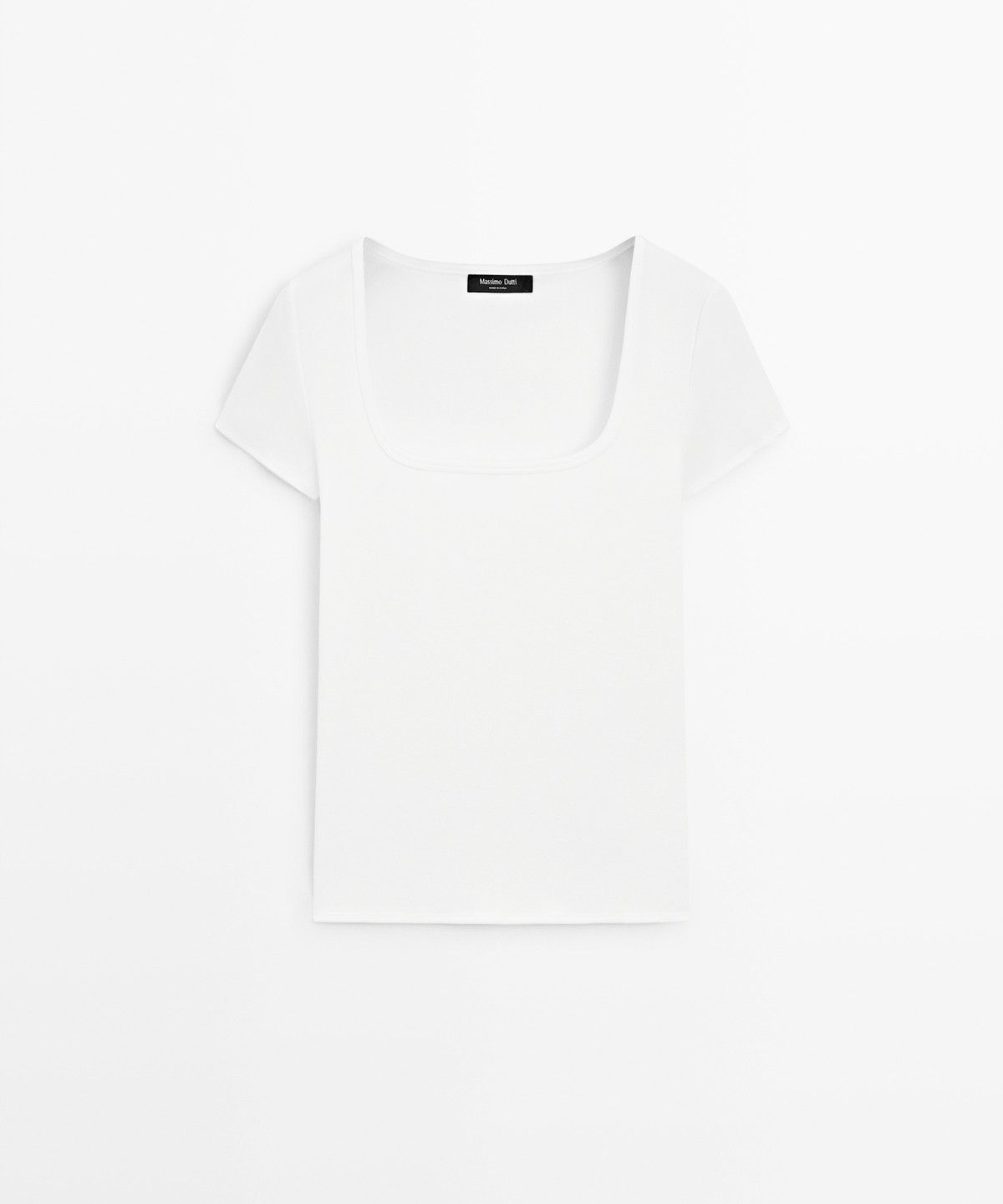 마시모두띠(MASSIMO DUTTI) 스퀘어넥 반팔 티셔츠