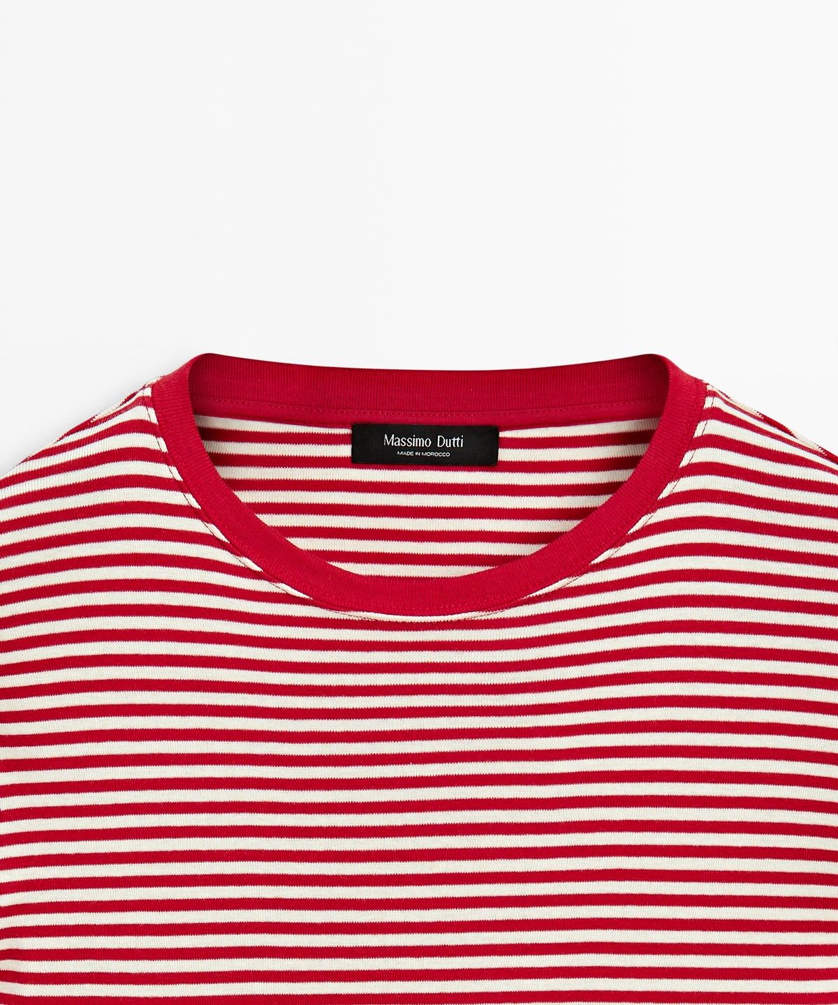 마시모두띠(MASSIMO DUTTI) 100% 코튼 스트라이프 긴소매 티셔츠