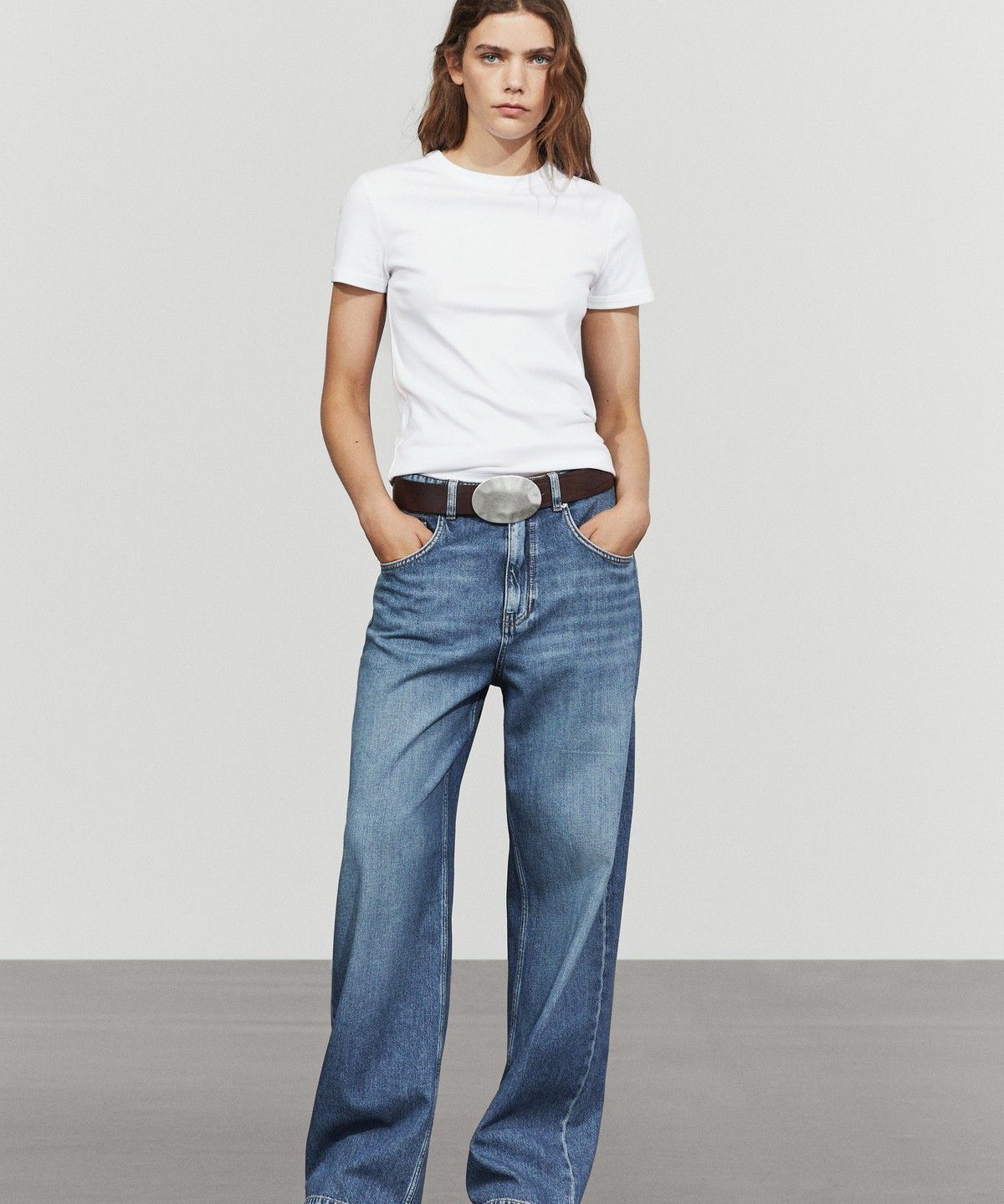 마시모두띠(MASSIMO DUTTI) 립 반팔 티셔츠