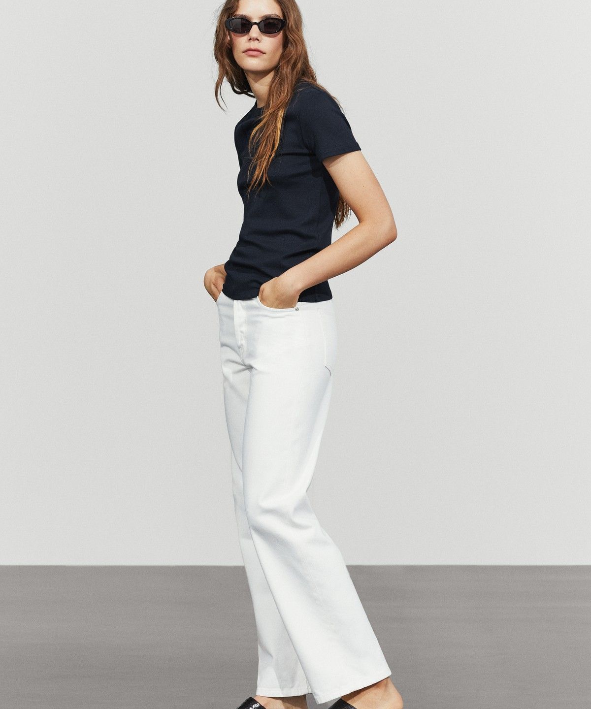마시모두띠(MASSIMO DUTTI) 립 반팔 티셔츠