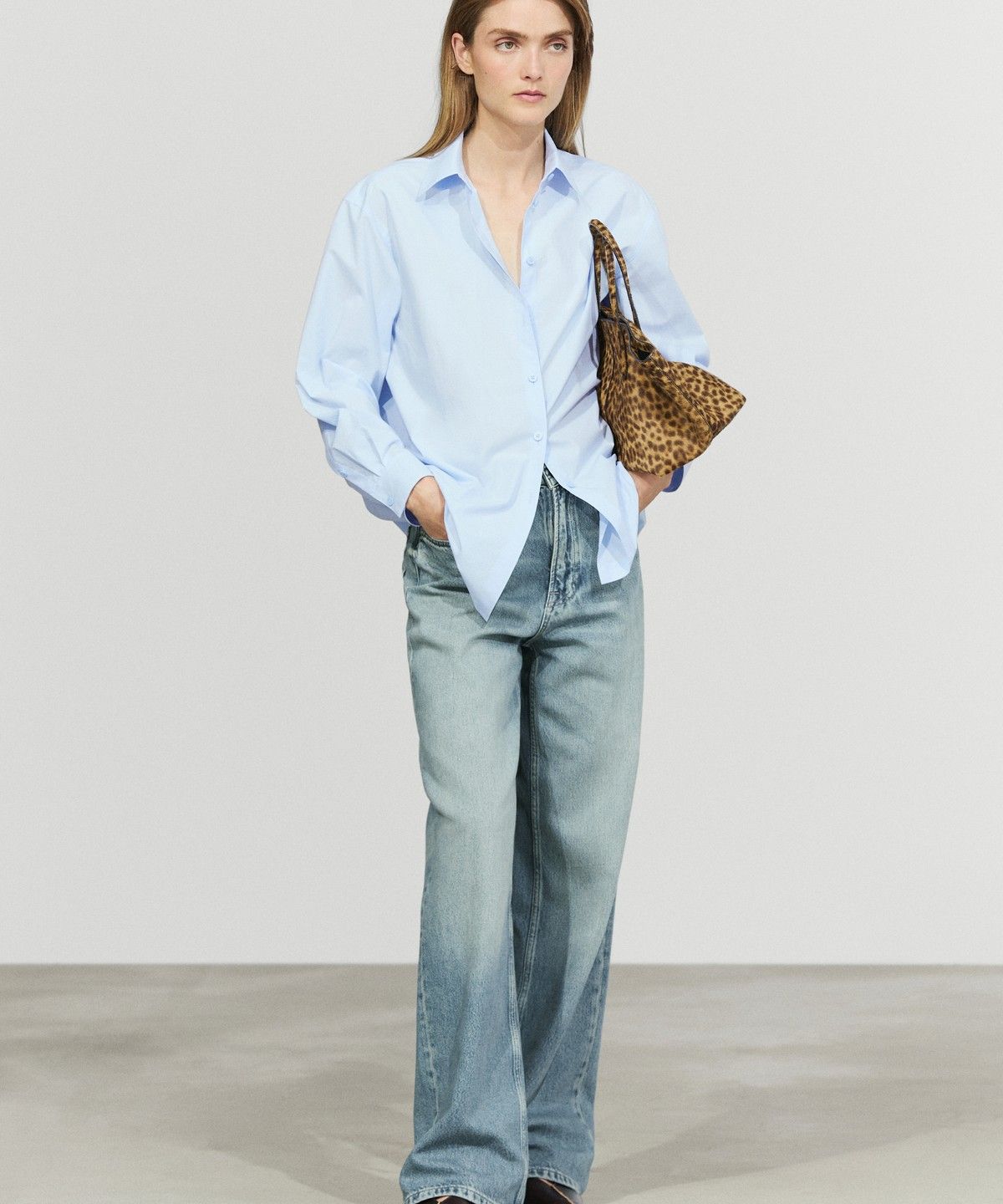 마시모두띠(MASSIMO DUTTI) 100% 코튼 포플린 셔츠