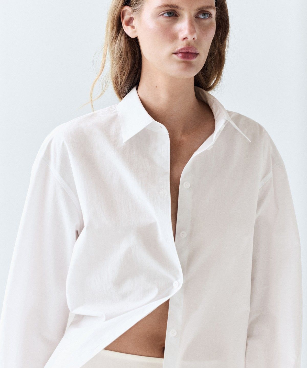 마시모두띠(MASSIMO DUTTI) 100% 코튼 포플린 셔츠