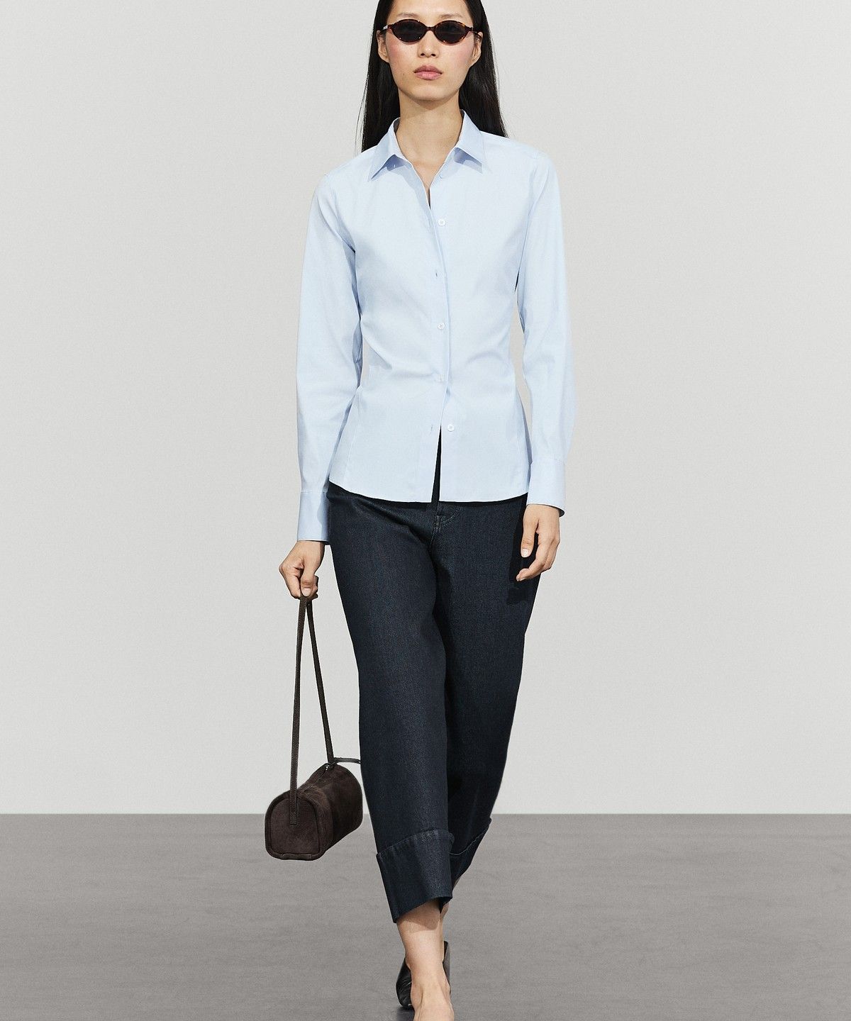 마시모두띠(MASSIMO DUTTI) 코튼 블렌드 포플린 셔츠