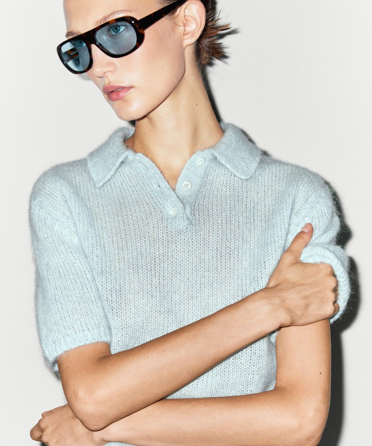 마시모두띠(MASSIMO DUTTI) 알파카 블렌드 니트 폴로 스웨터