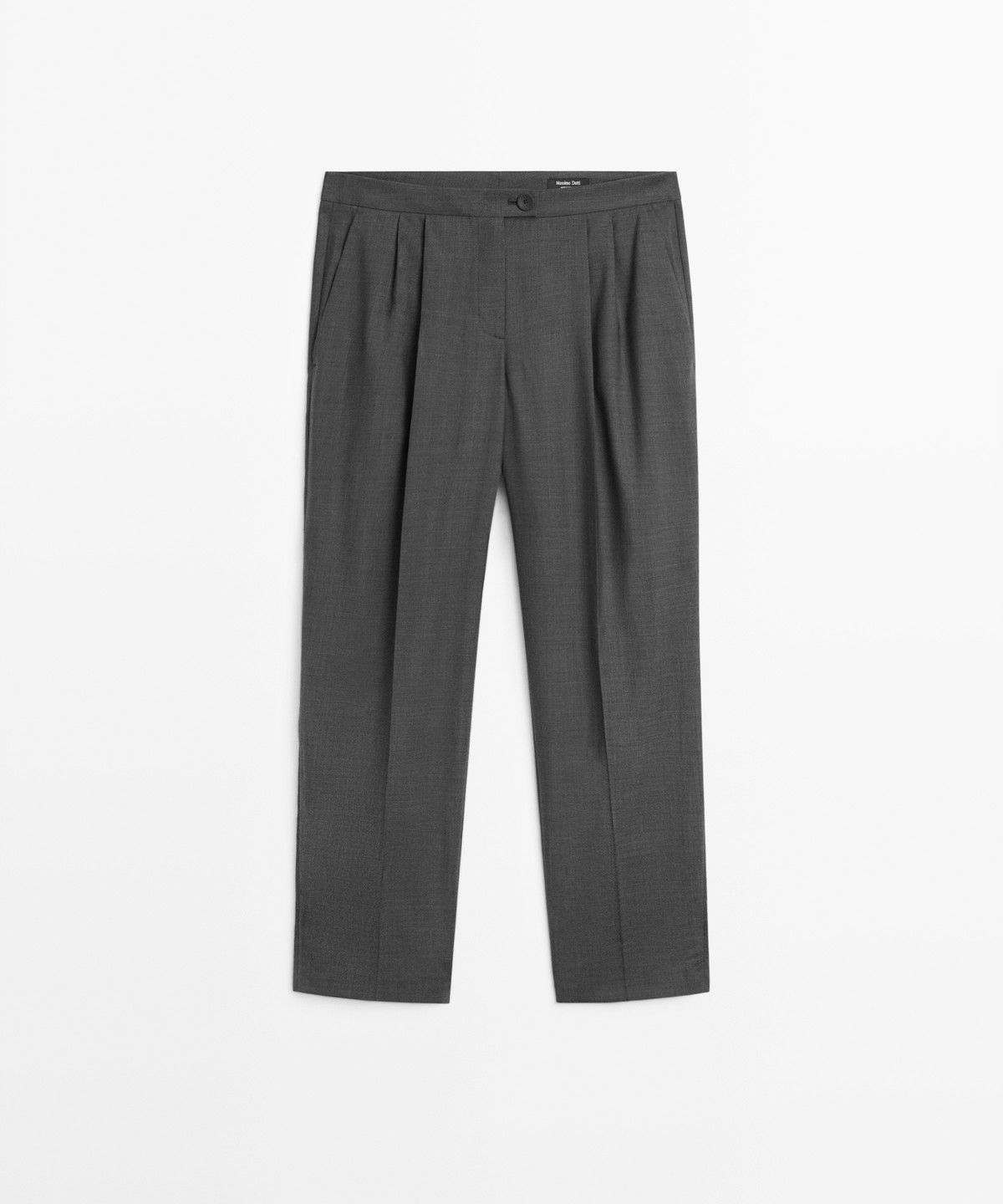 마시모두띠(MASSIMO DUTTI) 100% 쿨 울 플리츠 팬츠