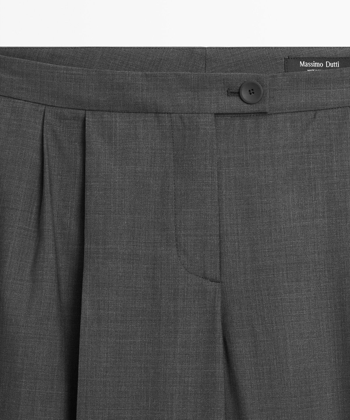 마시모두띠(MASSIMO DUTTI) 100% 쿨 울 플리츠 팬츠