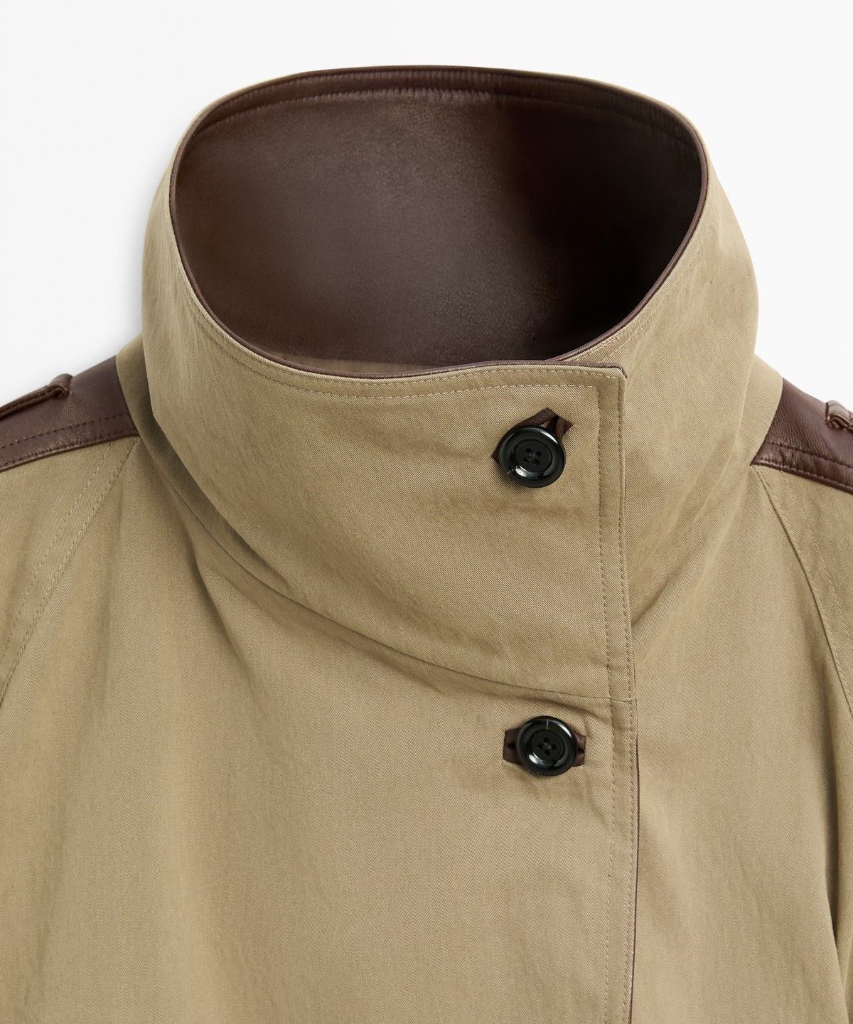 마시모두띠(MASSIMO DUTTI) 가죽 믹스 쇼트 재킷