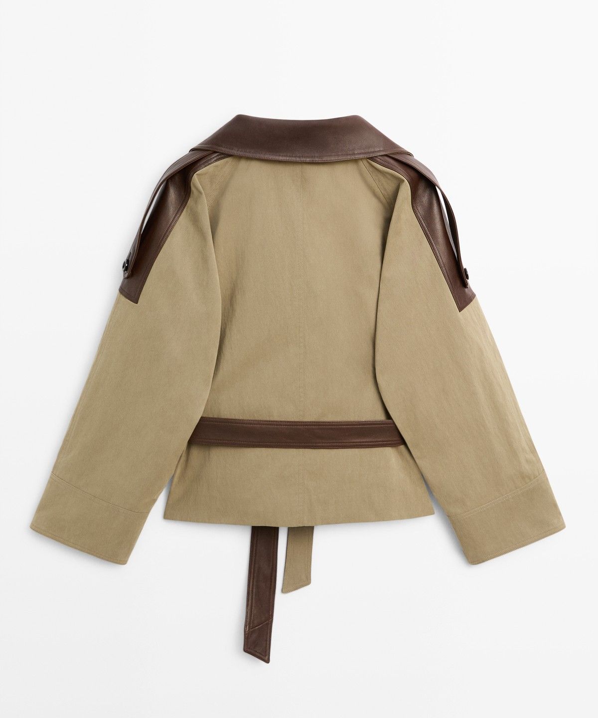 마시모두띠(MASSIMO DUTTI) 가죽 믹스 쇼트 재킷