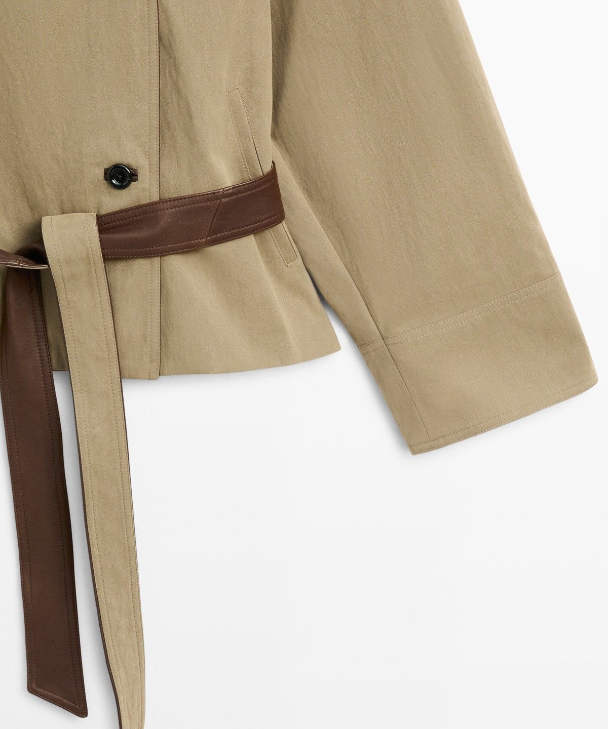 마시모두띠(MASSIMO DUTTI) 가죽 믹스 쇼트 재킷