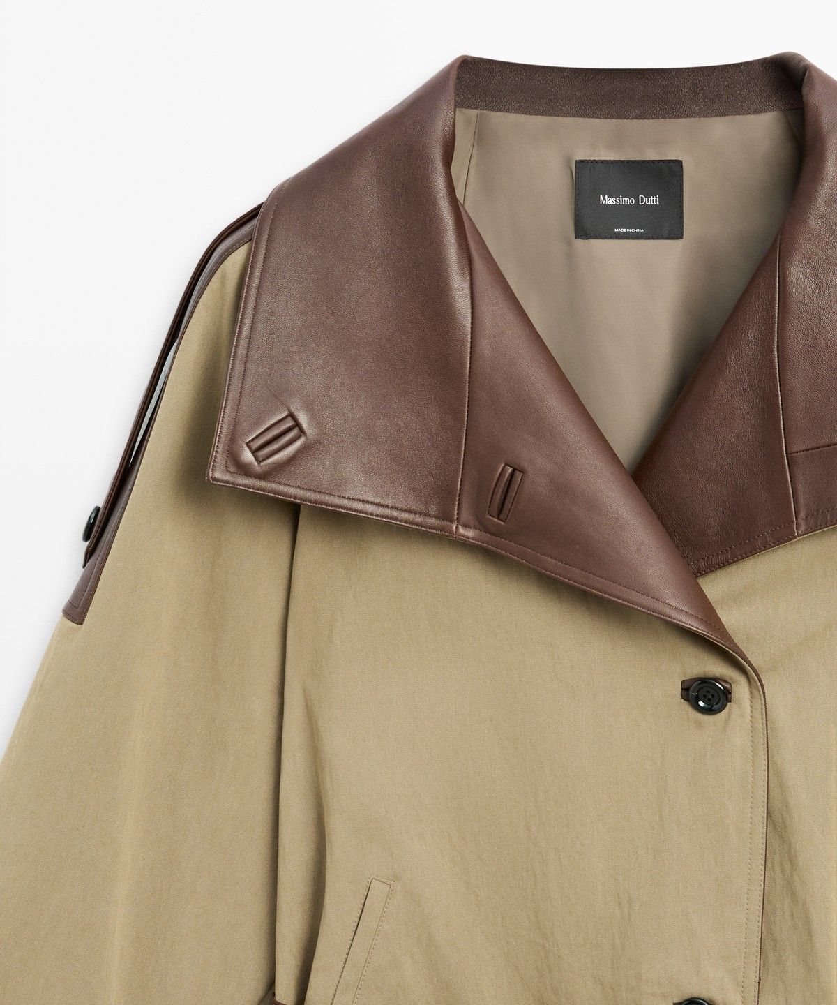 마시모두띠(MASSIMO DUTTI) 가죽 믹스 쇼트 재킷
