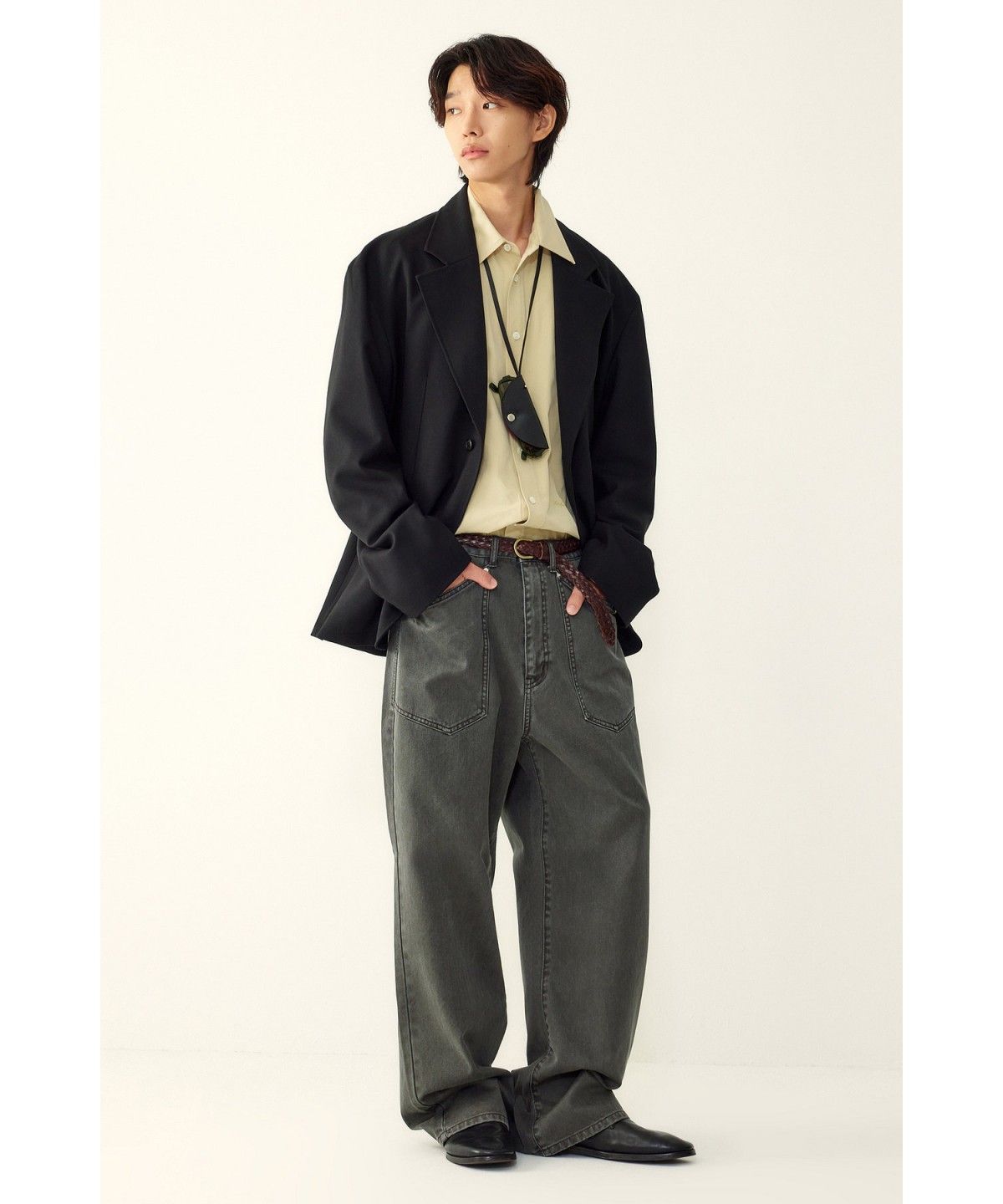 스튜디오 톰보이(STUDIO TOMBOY) [MEN] 헤링본 카펜터 팬츠 _다크카키_9156362831