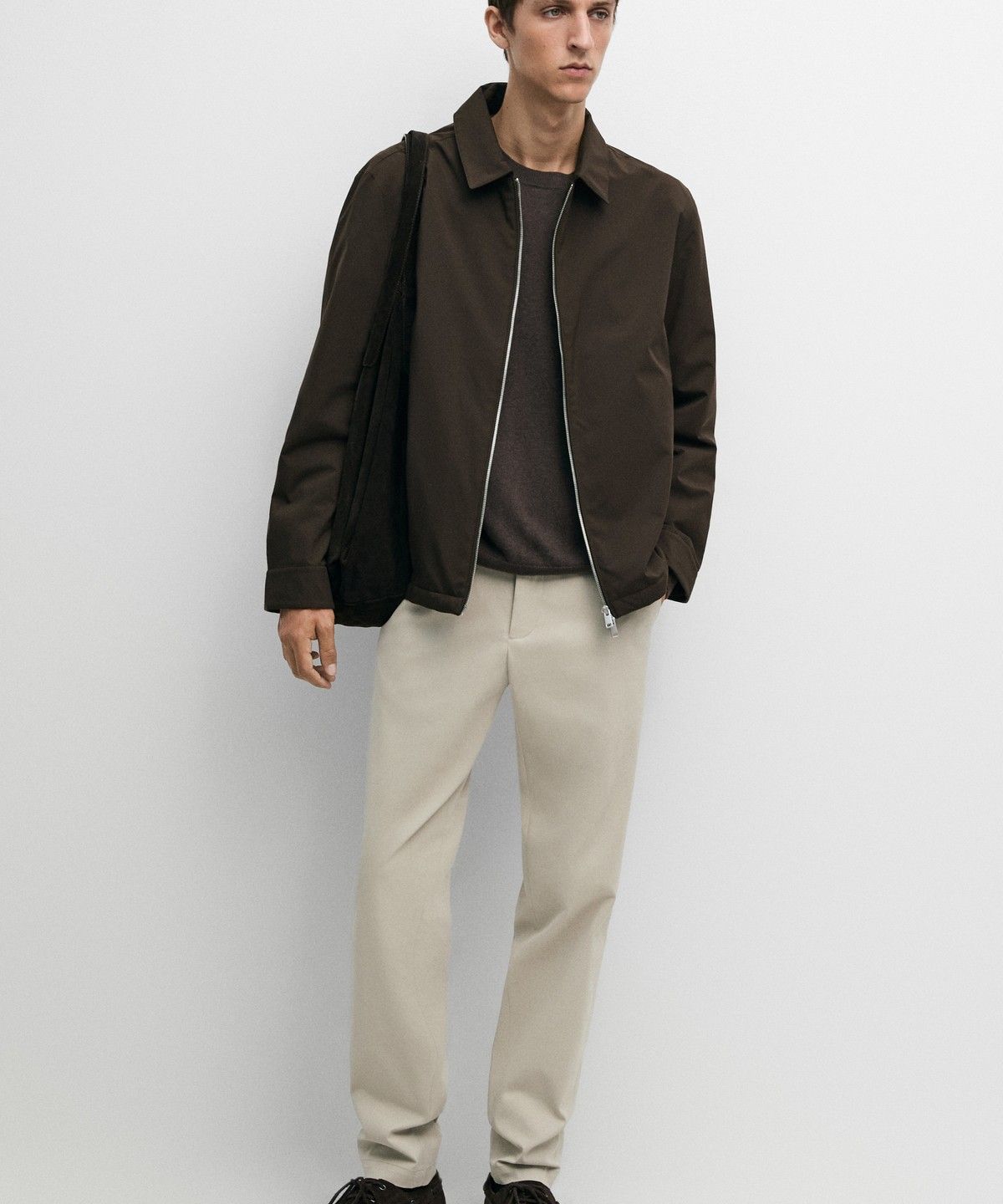 마시모두띠(MASSIMO DUTTI) 코튼 블렌드 슬림핏 팬츠