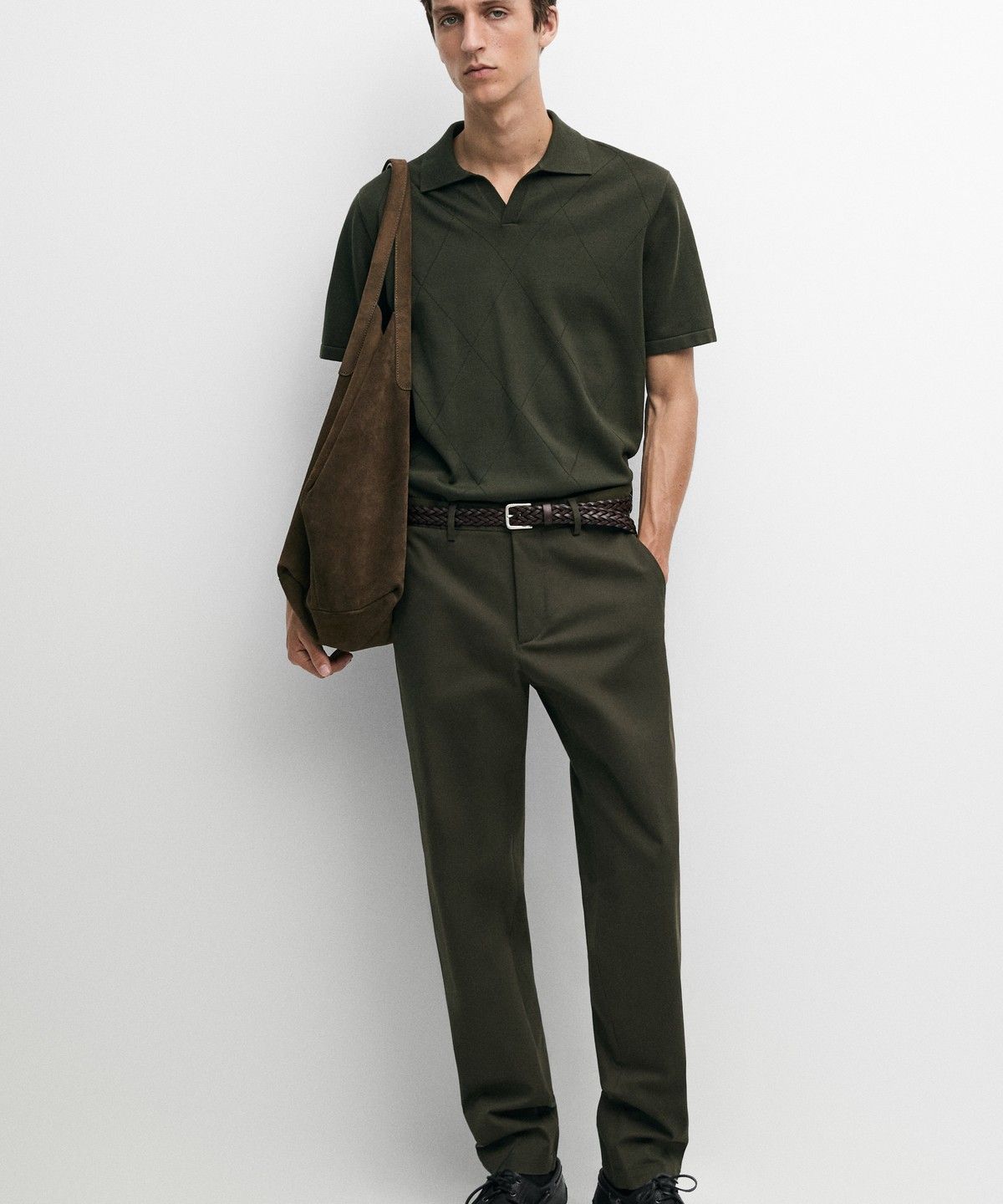 마시모두띠(MASSIMO DUTTI) 코튼 블렌드 슬림핏 팬츠