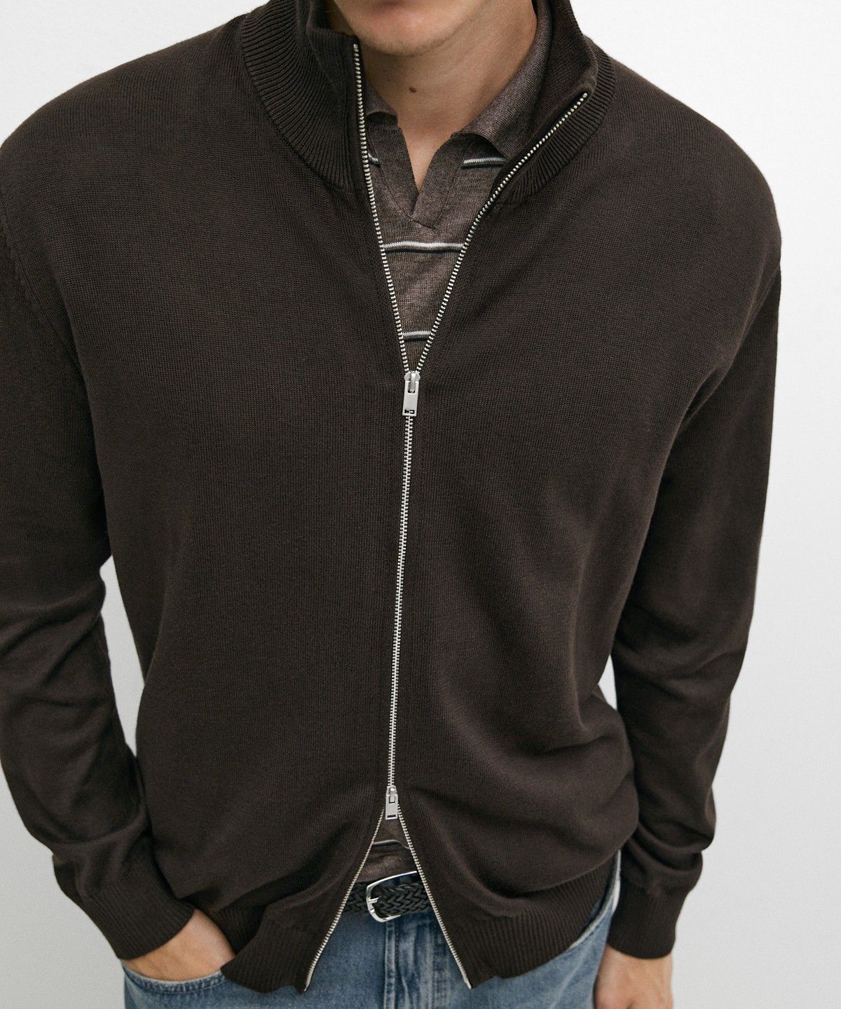 마시모두띠(MASSIMO DUTTI) 100% 코튼 니트 가디건