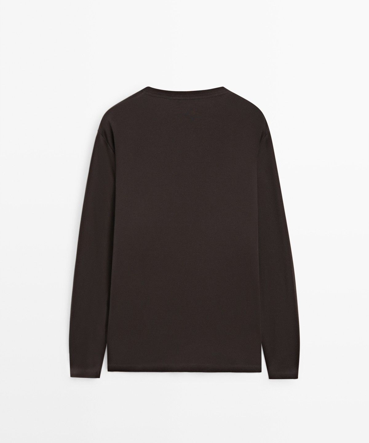 마시모두띠(MASSIMO DUTTI) 100% 코튼 헨리넥 긴소매 티셔츠