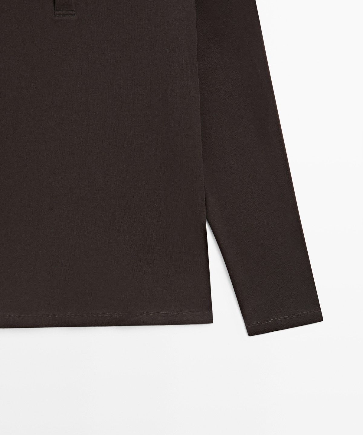 마시모두띠(MASSIMO DUTTI) 100% 코튼 헨리넥 긴소매 티셔츠