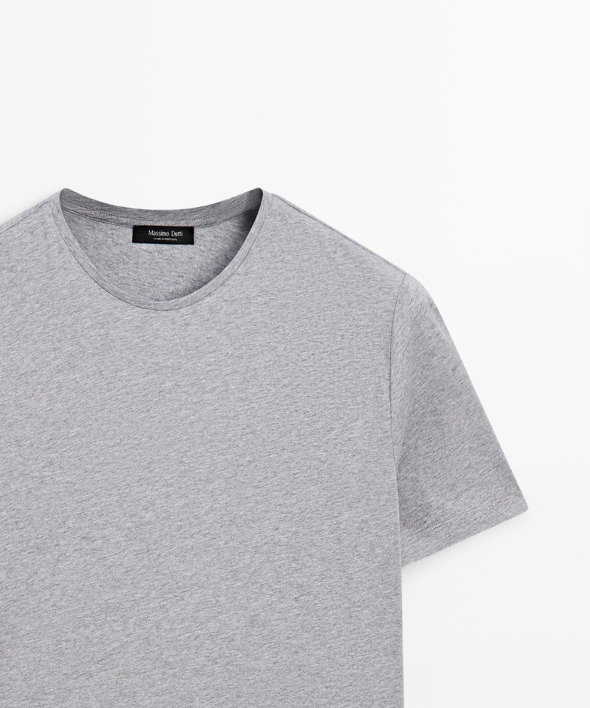 마시모두띠(MASSIMO DUTTI) 멜란지 코튼 반팔 티셔츠