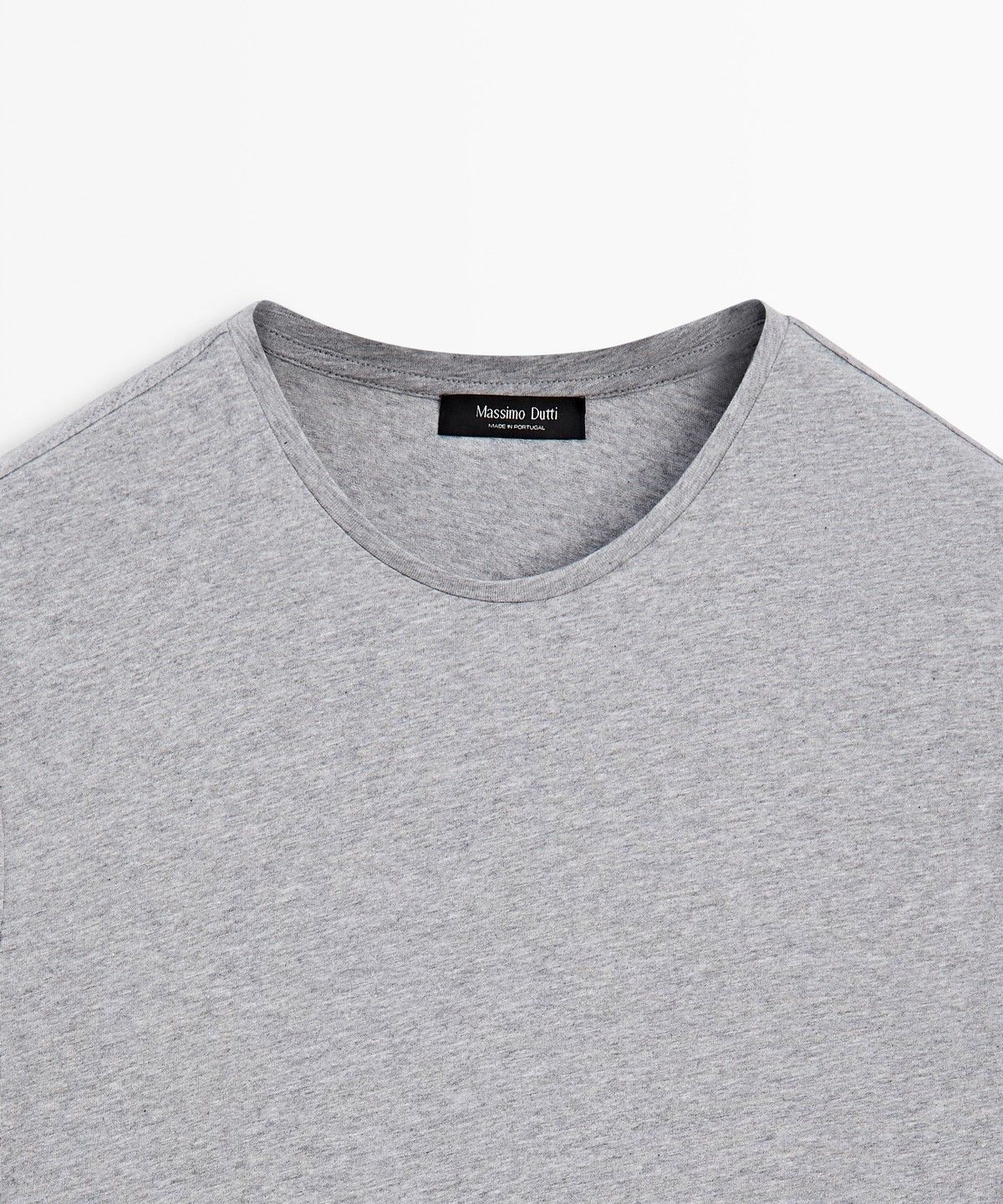 마시모두띠(MASSIMO DUTTI) 멜란지 코튼 반팔 티셔츠