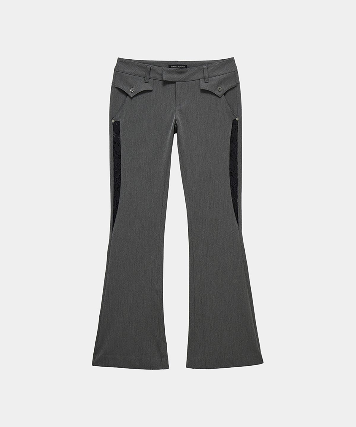 에트오소메(ETRE AU SOMMET) Button Stitch Low Rise Bootcut Pants (Gray)