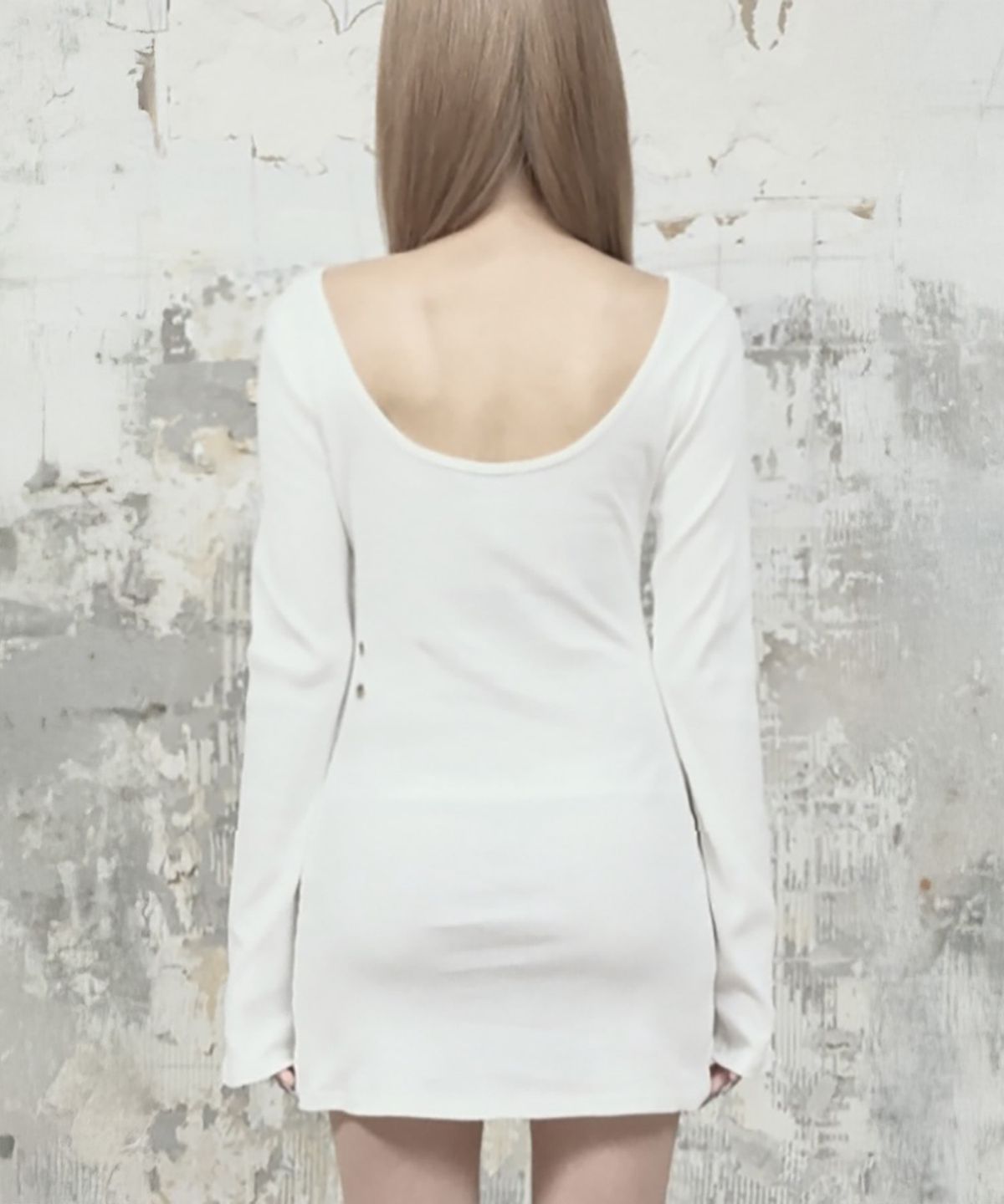 에트오소메(ETRE AU SOMMET) Layered Lingerie long Slip Dress (White)