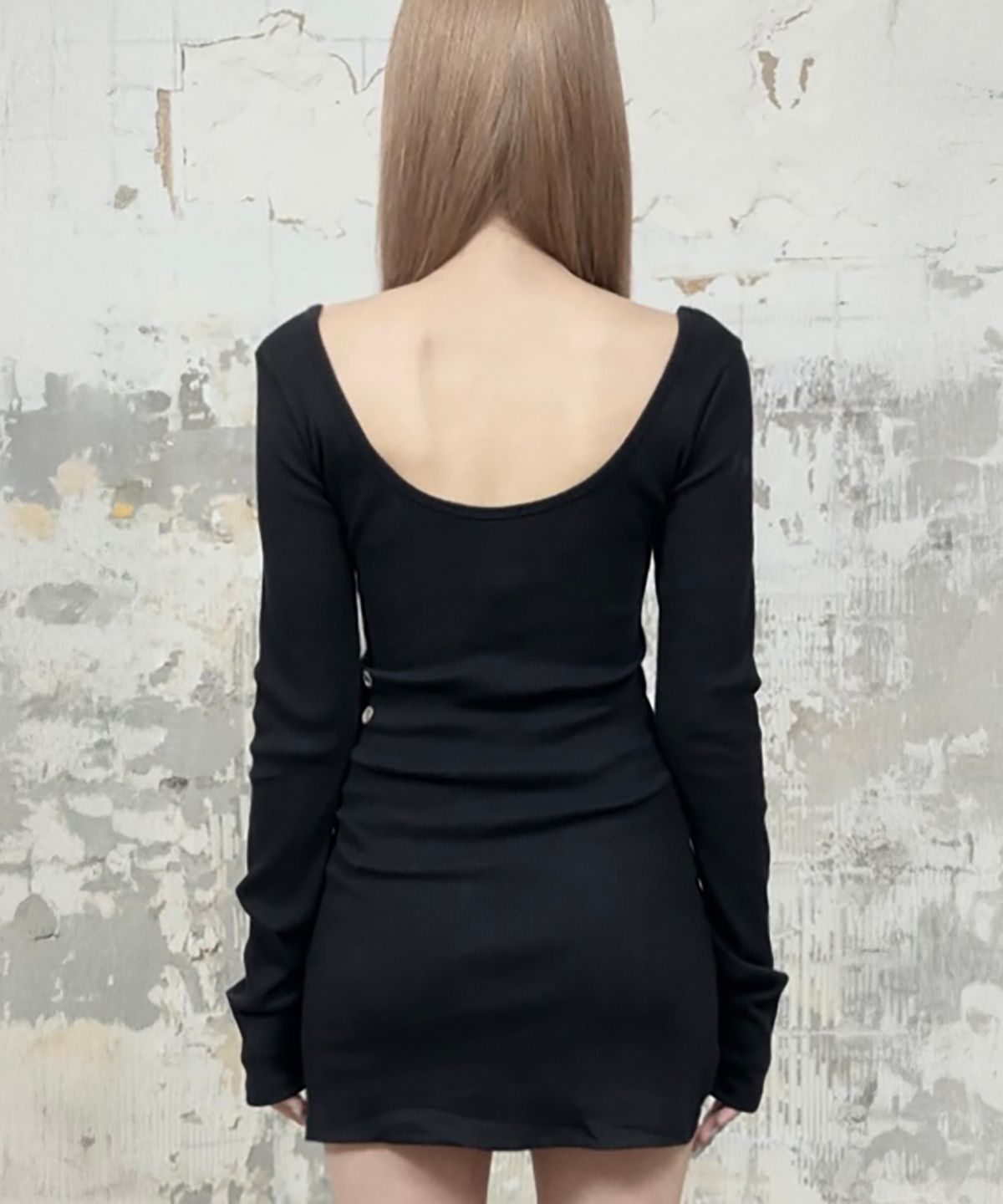 에트오소메(ETRE AU SOMMET) Layered Lingerie long Slip Dress (Black)