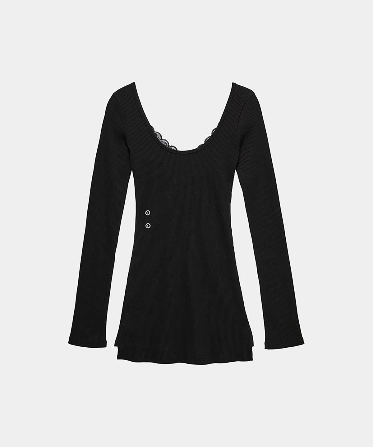 에트오소메(ETRE AU SOMMET) Layered Lingerie long Slip Dress (Black)