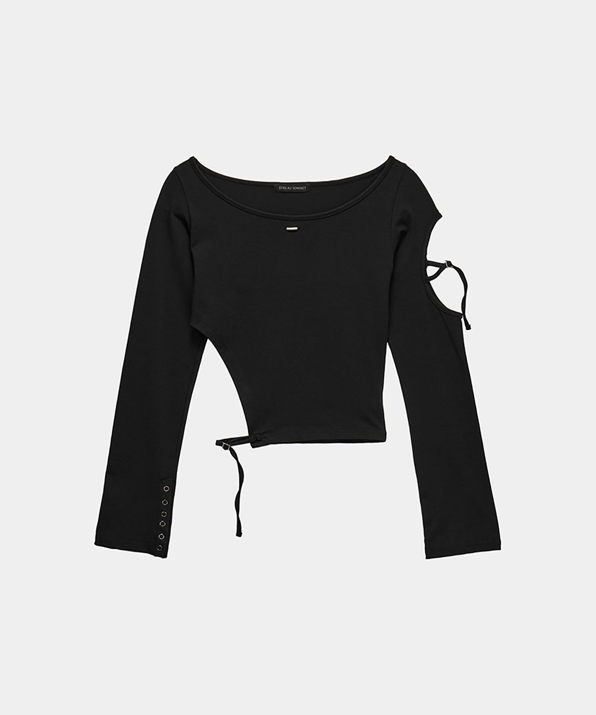 에트오소메(ETRE AU SOMMET) String Panel Point Long Sleeve (Black)