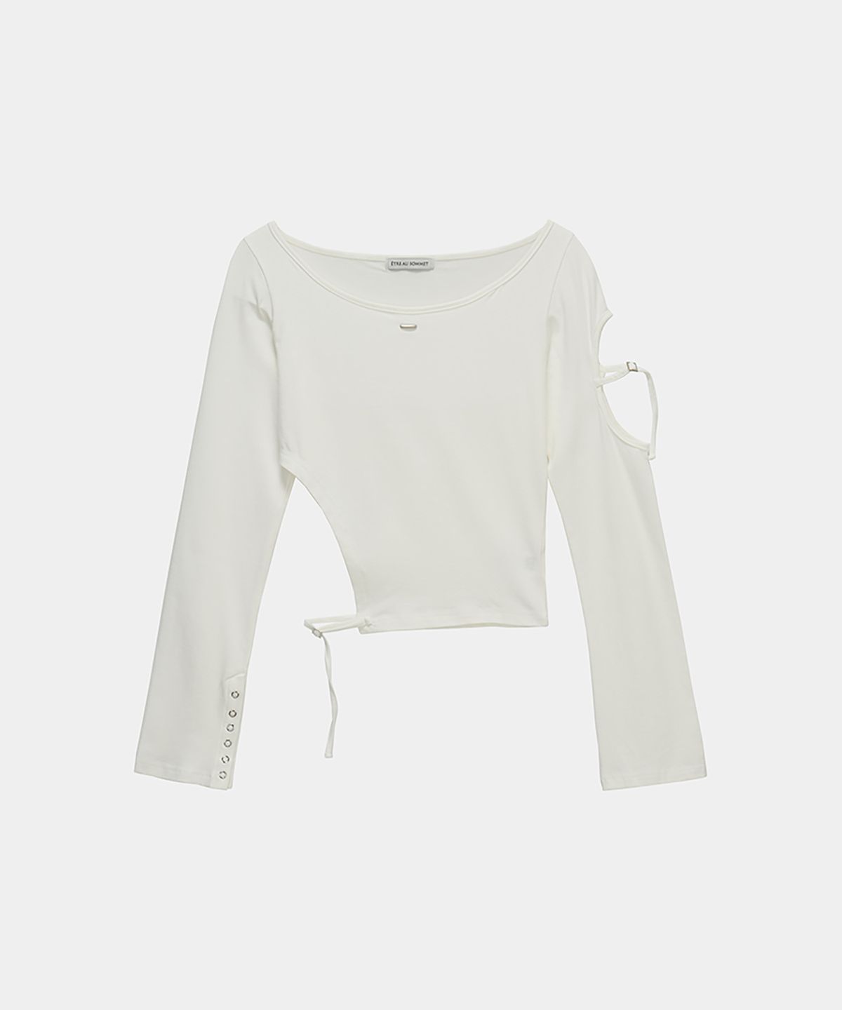에트오소메(ETRE AU SOMMET) String Panel Point Long Sleeve (White)