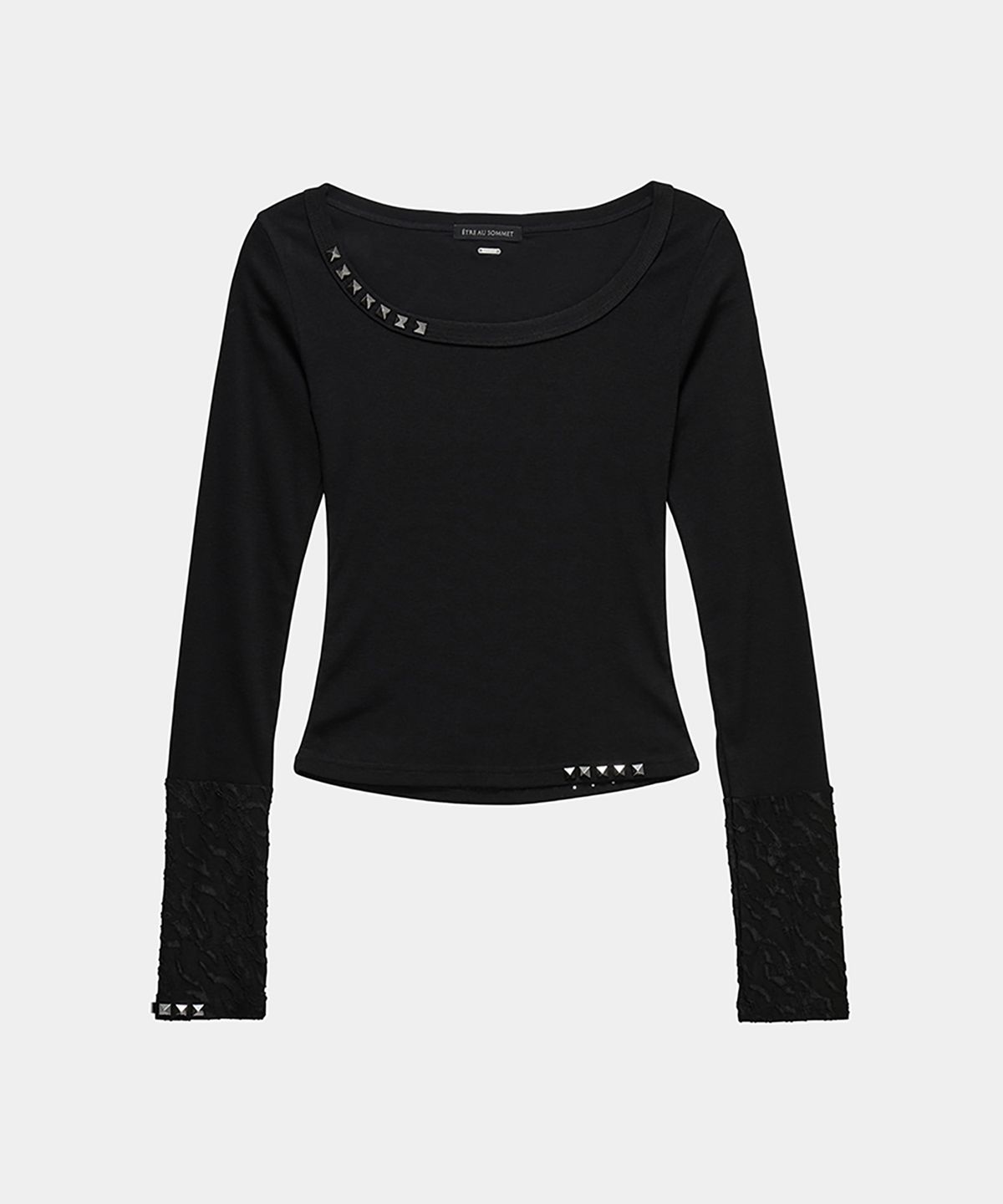 에트오소메(ETRE AU SOMMET) Stud Metal Point Long Sleeve (Black)