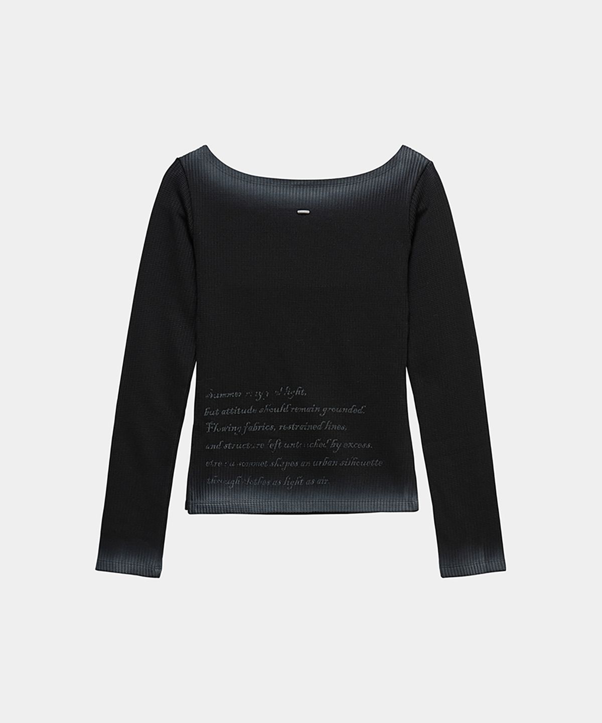 에트오소메(ETRE AU SOMMET) Dirty Wash Lettering Long Sleeve (Black)