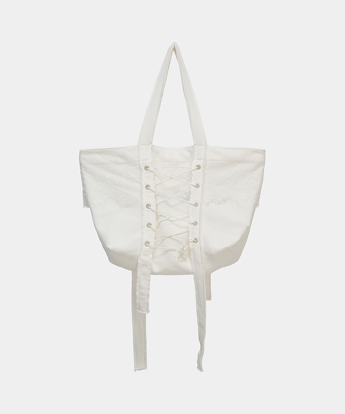 에트오소메(ETRE AU SOMMET) Corset Strap Shoulder Bag (White)