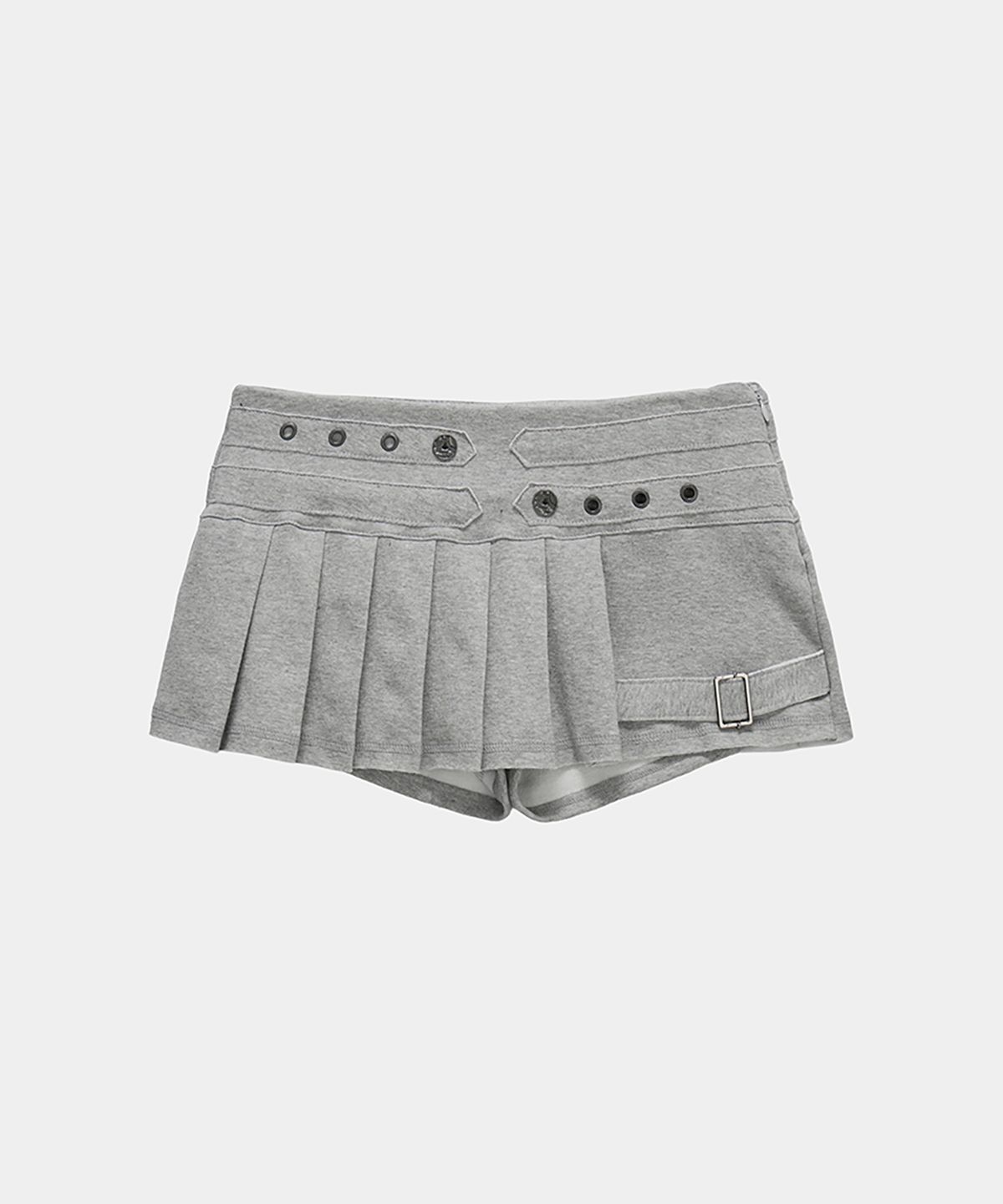 에트오소메(ETRE AU SOMMET) Pleated Layer Training Mini Skirt (Melange Gray)
