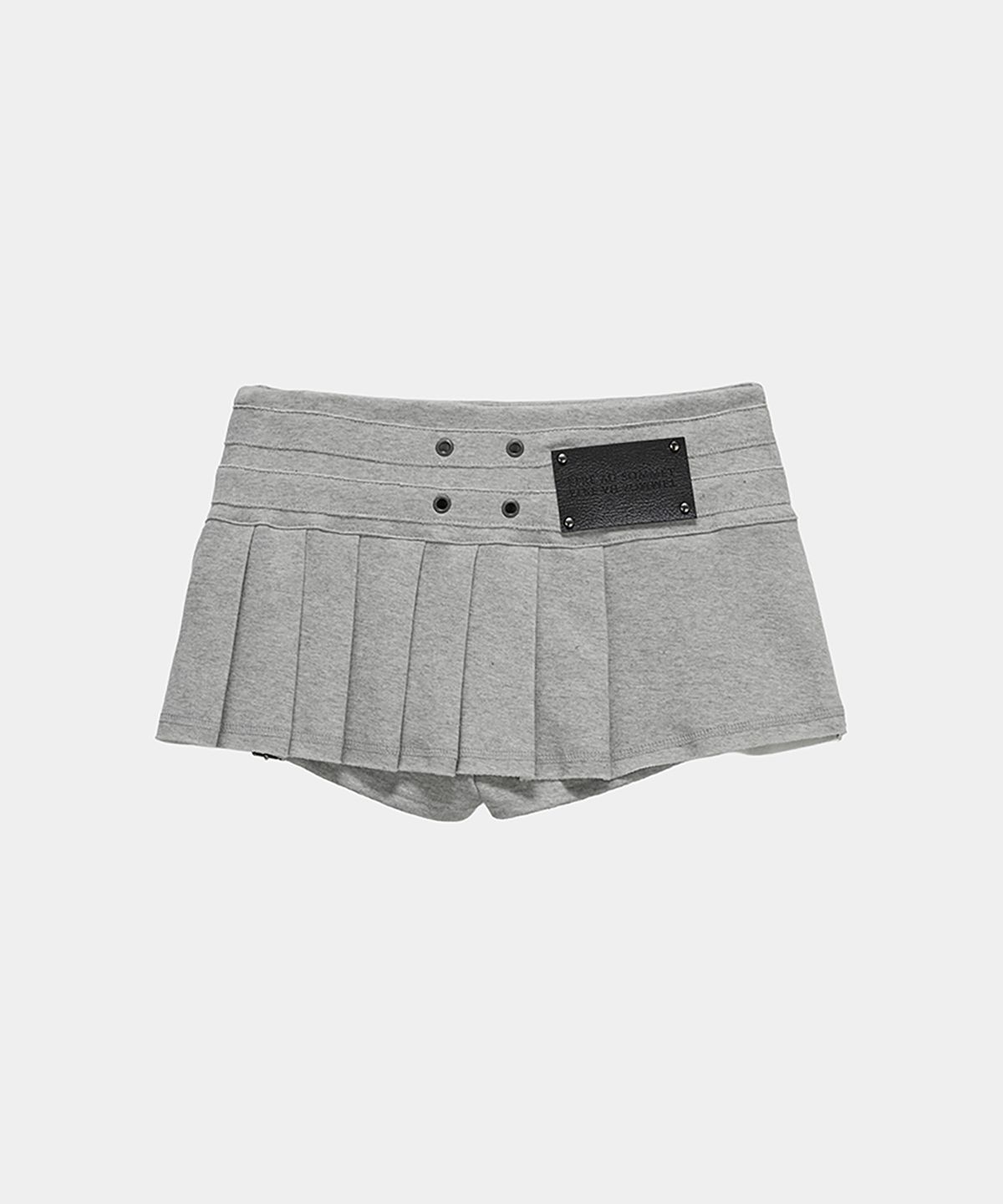 에트오소메(ETRE AU SOMMET) Pleated Layer Training Mini Skirt (Melange Gray)