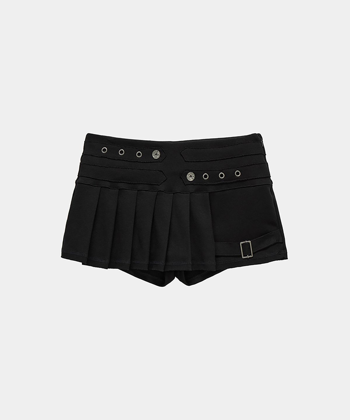 에트오소메(ETRE AU SOMMET) Pleated Layer Training Mini Skirt (Black)