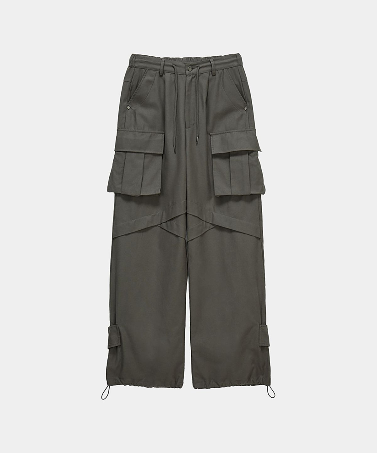 에트오소메(ETRE AU SOMMET) Panel Multi Pocket Cargo Pants (Charcoal)