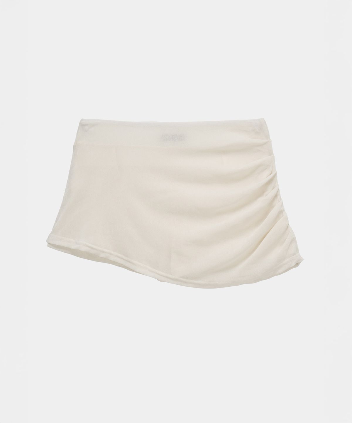 에트오소메(ETRE AU SOMMET) Velvet Button Shirring Mini Skirt (Ivory)