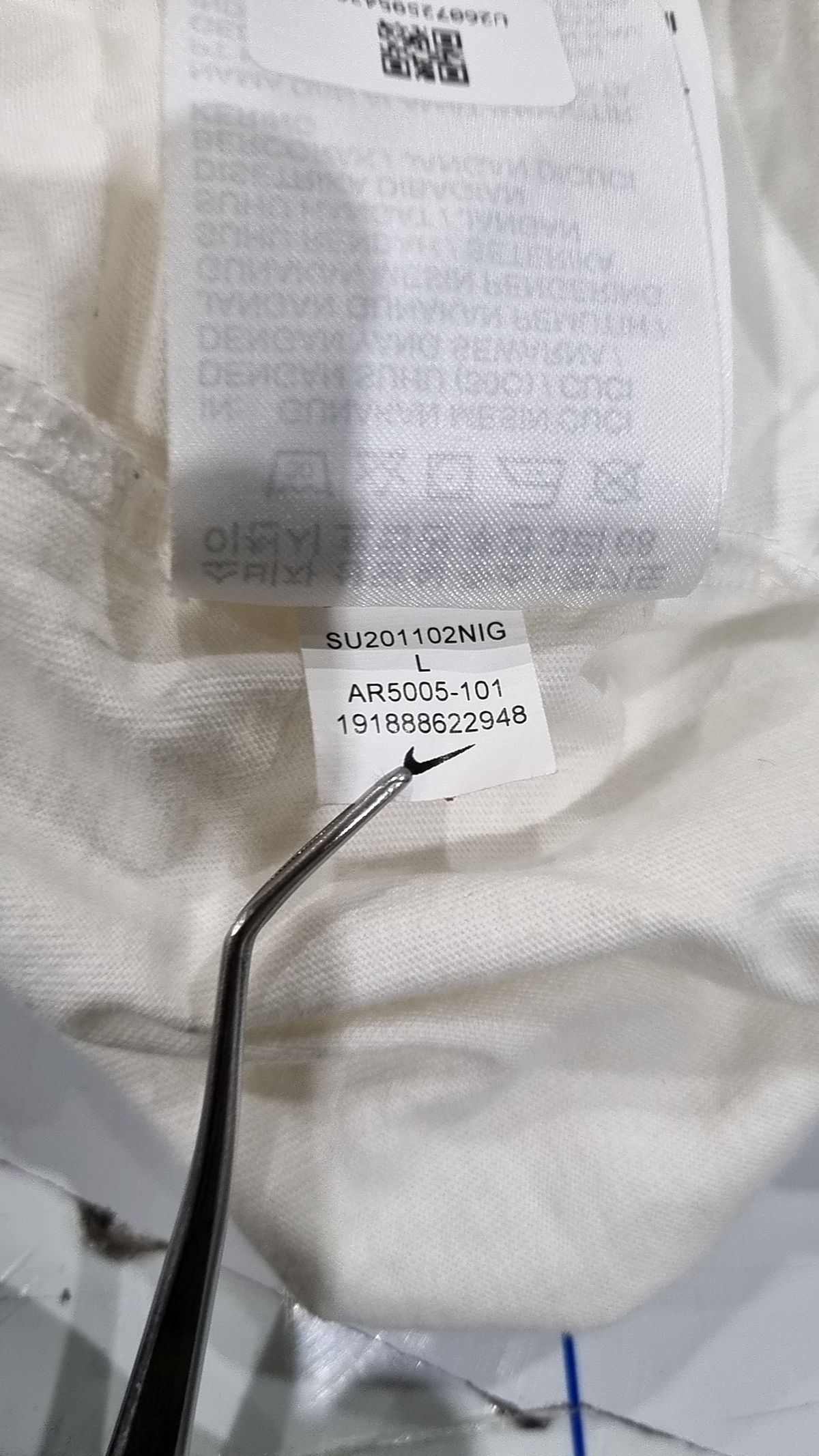 나이키(NIKE) 스포츠웨어 티셔츠 M - 화이트:블랙 / AR5005-101 100