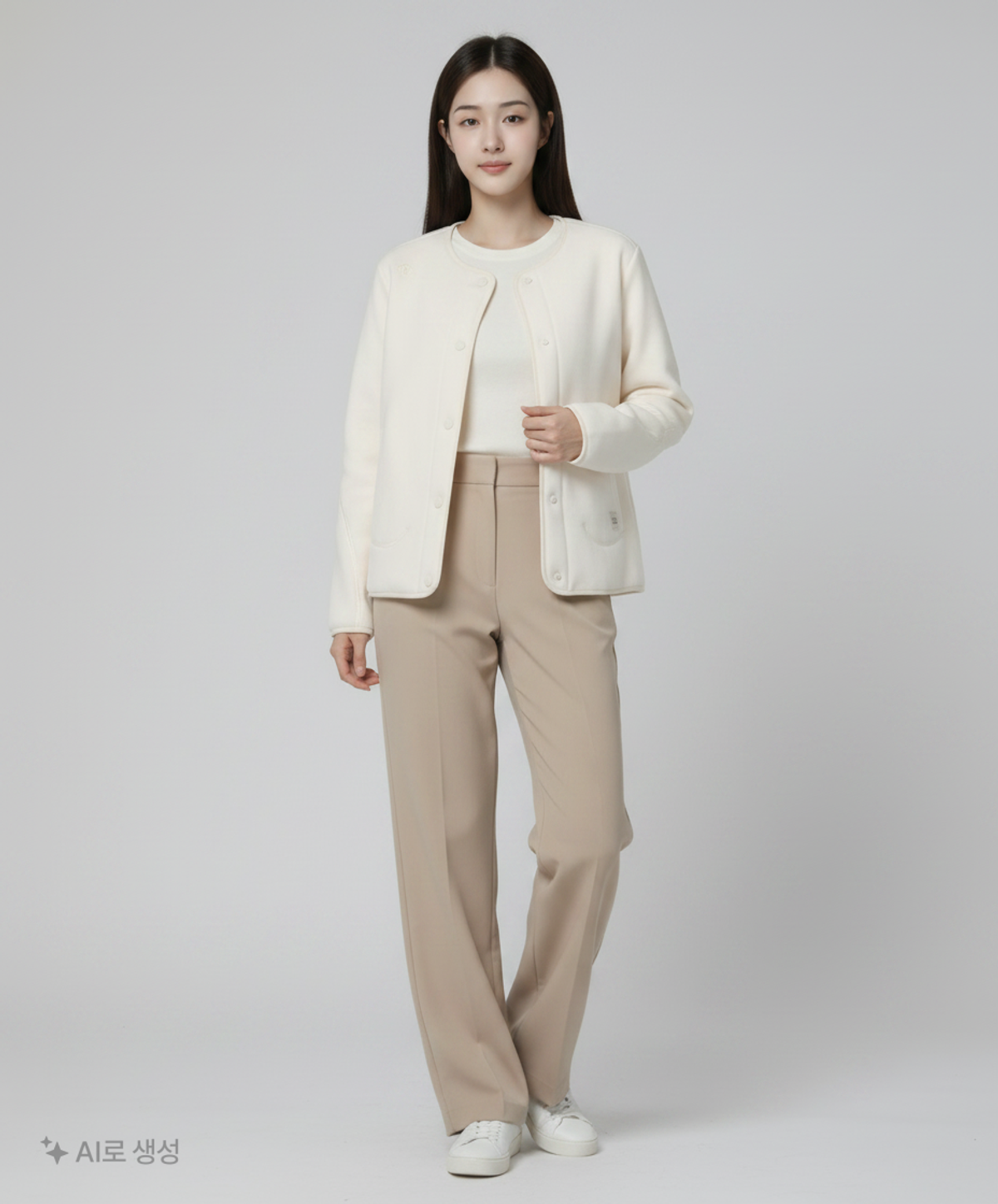 데상트(DESCENTE) 여성 마이크로 플리스 자켓 아이보리(SP322UKT99) 80